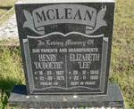 McLEAN Henry 1927-1975 & Elizabeth 1940-1990