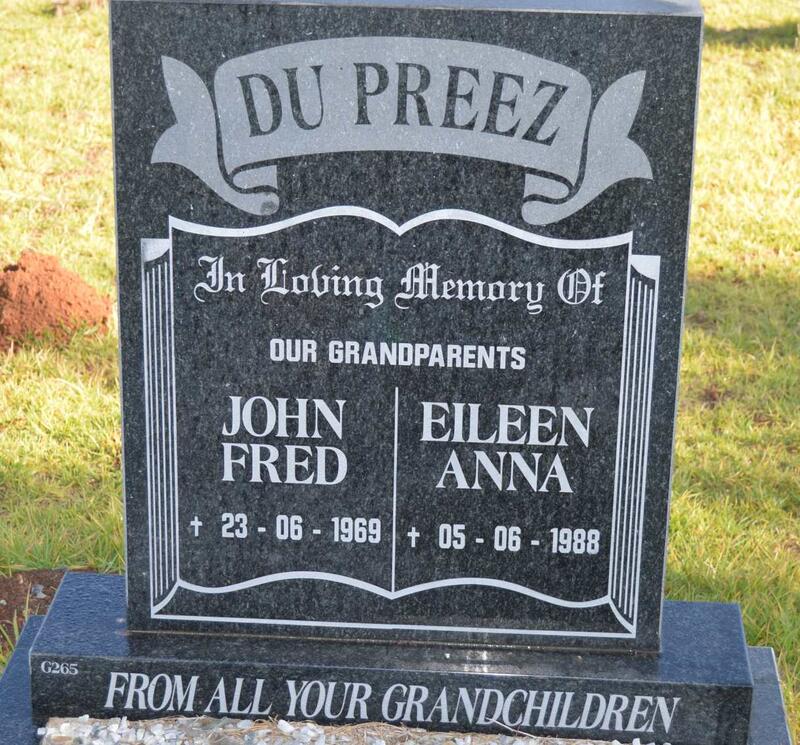 PREEZ John Fred, du -1969 & Eileen Anna -1988