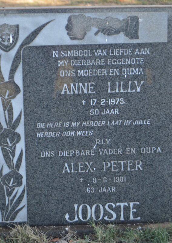 JOOSTE Alex Peter -1981 & Anne Lilly -1973