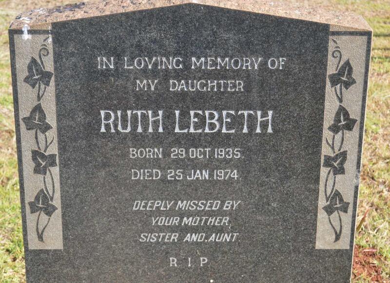 LEBETH Ruth 1935-1974