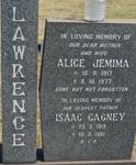 LAWRENCE Isaac Cagney 1919-1981 & Alice Jemima 1917-1977