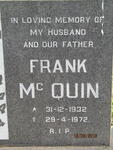 Mc QUIN Frank 1932-1972