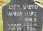DANIELS Katty 1898-1975 :: SINGH Martha 1925-2011