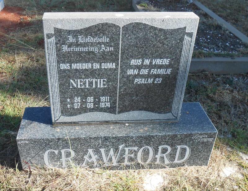 CRAWFORD Nettie 1911-1974
