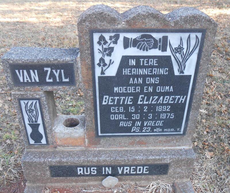 ZYL Bettie Elizabeth, van 1892-1975