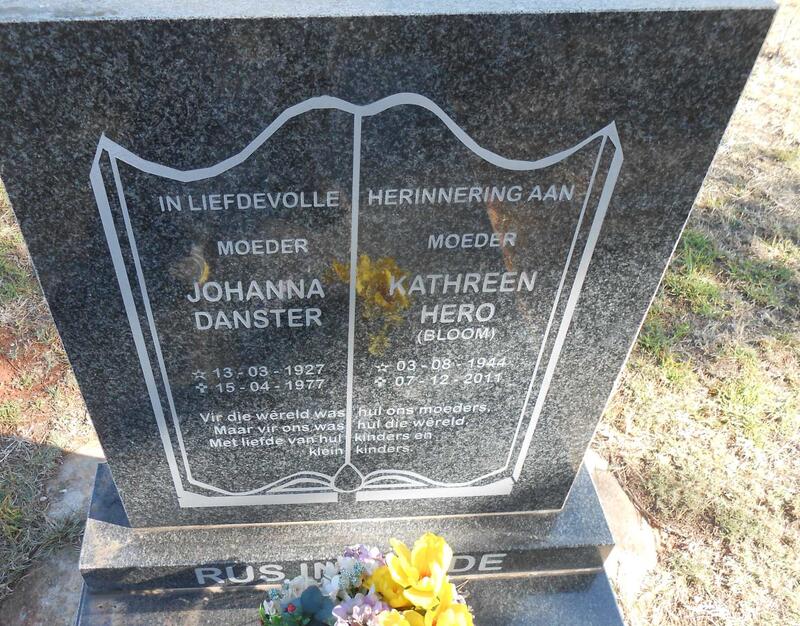 DANSTER Johanna 1927-1977 :: HERO Kathleen nee BLOOM 1944-2011