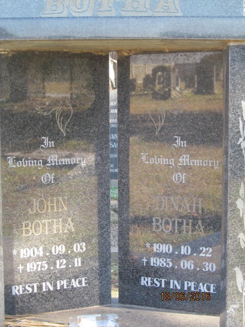 BOTHA John 1904-1975 & Dinah 1910-1985