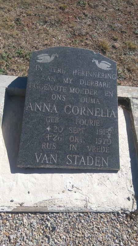 STADEN Anna Cornelia, van nee FOURIE 1913-1970