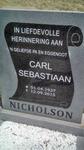 NICHOLSON Carl Sebastiaan 1937-2015