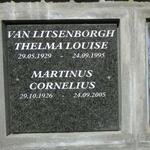 LITSENBORGH Martinus Cornelius, van 1926-2005 & Thelma Louise 1929-1995