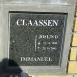 CLAASSEN Joslin D. 1940-2001