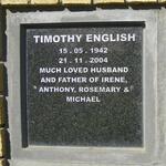 ENGLISH Timothy 1942-2004