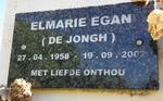 EGAN Elmarie nee DE JONGH 1958-2002