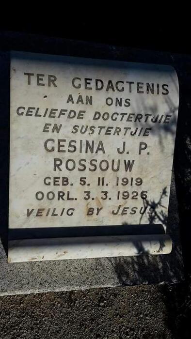 ROSSOUW Gesina J.P. 1919-1926