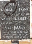 PLOTZ George Frank 1930-2012 & Maria Elizabeth JACOBS 1936-