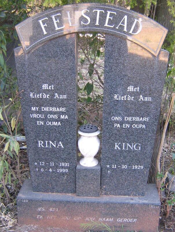 FELSTEAD King 1929- & Rina 1931-1999