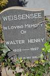 WEISSENSEE Walter Henry 1922-1997