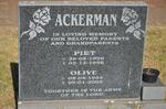 ACKERMAN Piet 1926-1996 & Olive 1924-2009