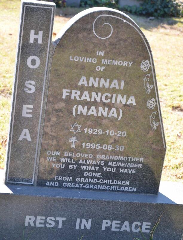 HOSEA Annai Francina 1929-1995