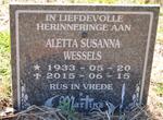 WESSELS Aletta Susanna 1933-2015
