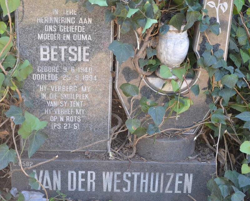 WESTHUIZEN Betsie, van der 1940-1994