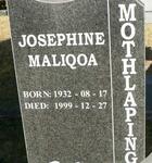 MOTHLAPING Josephine Maliqoa 1932-1999