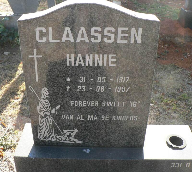 CLAASSEN Hannie 1917-1997