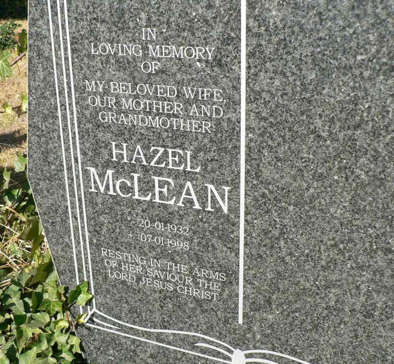 McLEAN Hazel 1932-1998