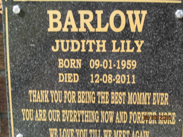 BARLOW Judith Lily 1959-2011