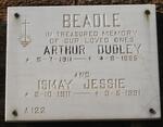 BEADLE Arthur Dudley 1911-1985 & Ismay Jessie 1911-1991