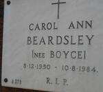 BEARDSLEY Carol Ann nee BOYCE 1950-1984