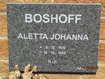 BOSHOFF Aletta Johanna 1912-1989