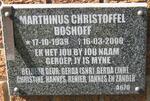 BOSHOFF Marthinus Christoffel 1939-2000