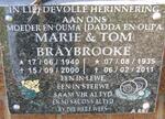 BRAYBROOKE Tom 1935-2011 & Marie 1940-2000