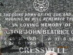 CRESSWELL Victor John 1921-1995 & Beatrice 19??-