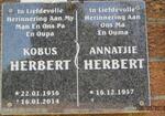HERBERT Kobus 1936-2014 & Annatjie 1937-