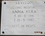 LEVITON Anna Vera 1916-1987