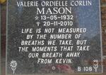 MASON Valerie Ordielle Corlin 1932-2010
