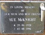 McKNIGHT Sue 1920-1996