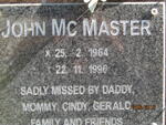 Mc MASTER John 1964-1996