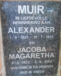 MUIR Alexander 1921-1992 & Jacoba Magaretha 1922-2003