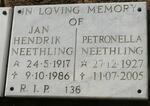 NEETHLING Jan Hendrik 1917-1986 & Petronella 1927-2005