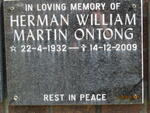 ONTONG Herman William Martin 1932-2009