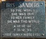 SANDERS Iris 1962-1993