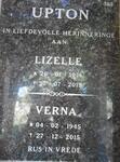 UPTON Verna 1945-2015 :: UPTON Lizelle 1974-2015