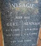 VISAGIE Gert 1920-1991 & Hennah 1914-1995