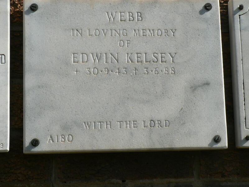 WEBB Edwin Kelsey 1943-1988