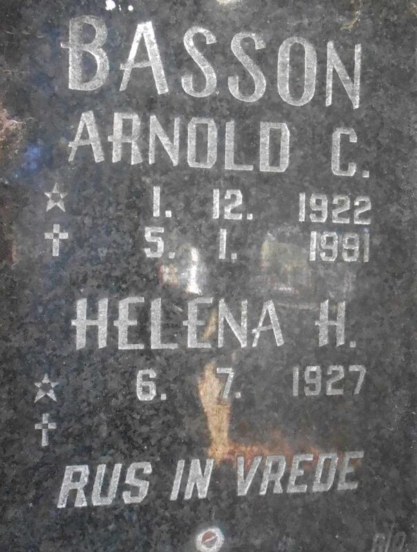 BASSON Arnold C. 1922-1991 & Helena H. 1927-