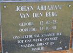 BERG Johan Abraham, van den 1975-1998