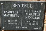 BEYTELL Frederick Augustus Nicolaas 1931-2001 & Izabella Machrita 1935-1999